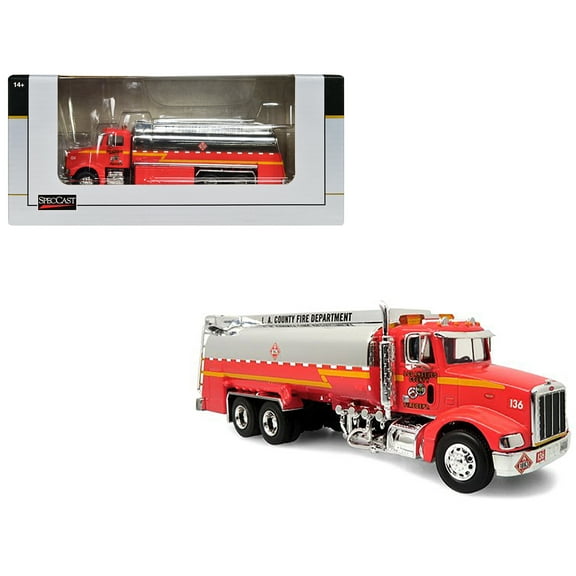 Peterbilt 385 Fuel Truck Red "Los Angeles County Fire Department" 1/64 Diecast Model by SpecCast