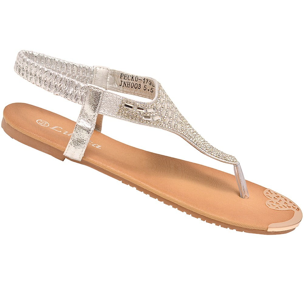 silver sandals walmart