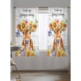 thumbnail image 5 of Sheer Curtains 63 Inch Length, Spring Cow Semi Sheer Curtains Light Filtering Window Treatment, Summer Sunflower Botanical Vintage Privacy Voile Drapes for Living Room Bedroom 52x63 Inch, 5 of 7