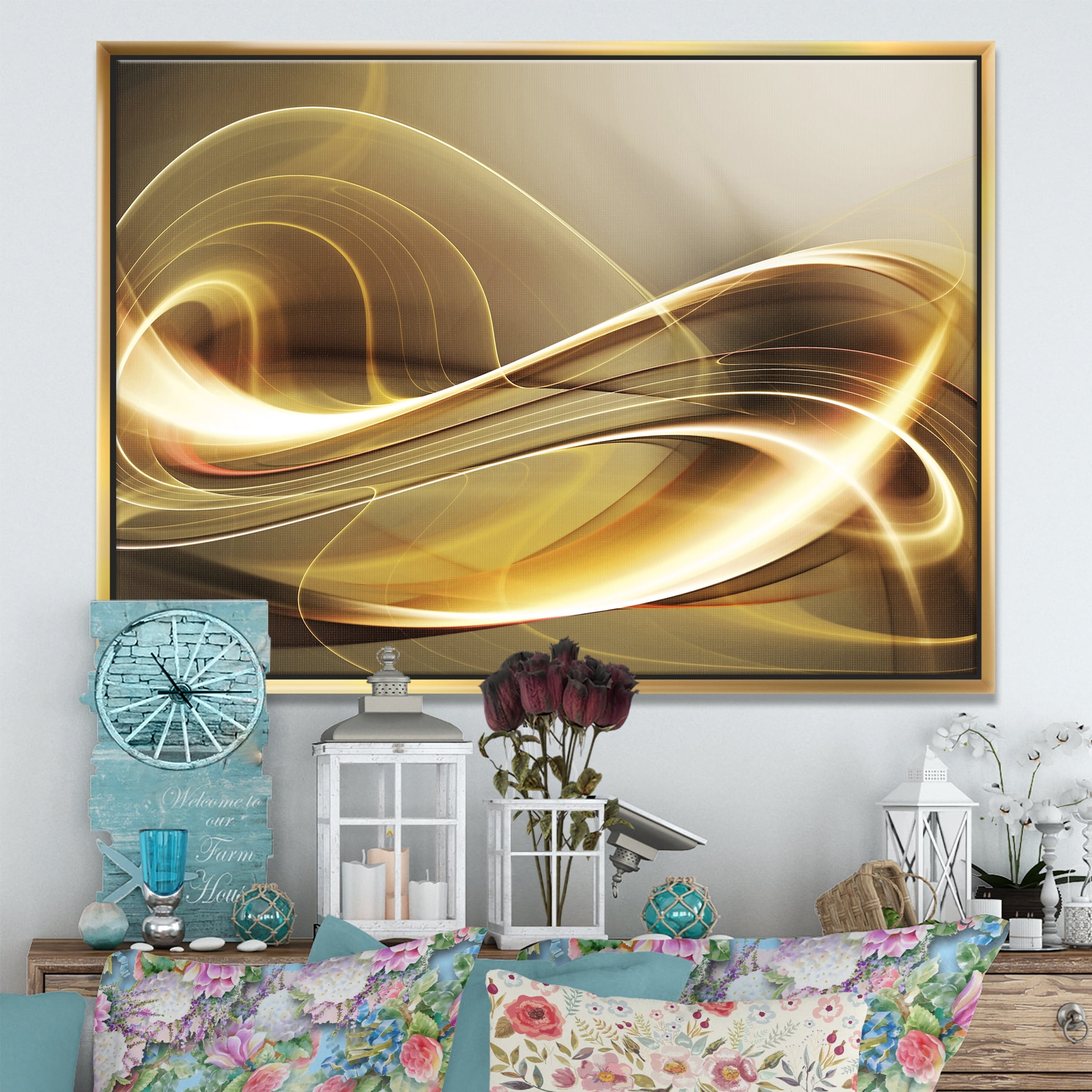 Designart ' Elegant Modern Sofa ' Large Abstract Framed Canvas Art