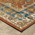 thumbnail image 4 of Oriental Weavers Naples Indoor/Outdoor Rug - 1204X - 7'10" x 10' - in Rust/ Blue - Vintage Inspired, Water, Stain and Fade Resistant, Hose Clean, Patio, Outdoor Living Area Rug, 4 of 5