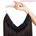 thumbnail image 4 of SHCKE Invisible Hair Extensions with Invisible Transparent Wire Removable Secure Clips in Straight Synthetic Hairpiece for Women 22 Inch, 4 of 6