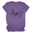 thumbnail image 1 of LUOGENLI T-shirts pour Femme pour Femmes Mode Féminine Décontractée Lettre Manches Courtes Col Rond T-Shirt Haut T-shirts pour Femmes T-shirts Graphiques T-shirts de la Saint-Valentin Violet P, 1 of 2