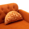 thumbnail image 7 of 55'' Velvet Sofa Chair, Modern Low-Key Luxury Loveseat Sofa, Armrests and Pillows with Branch Jacquard Pattern, Golden Metal Legs (Orange), 7 of 7