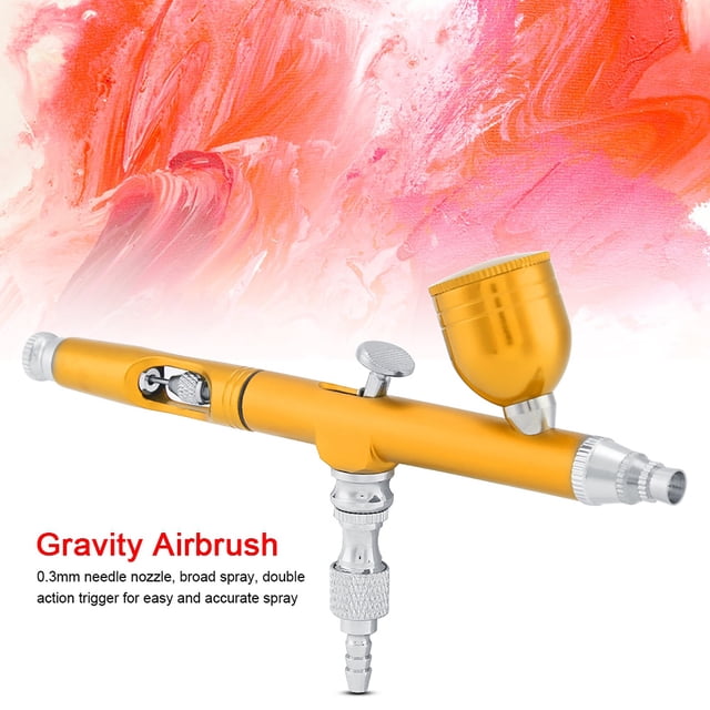 Dual Action Gravity Feed Airbrush ,Spray Art Paint Nail Tool Kit For Cake Decorating