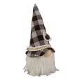 thumbnail image 4 of Northlight 8.25" Brown and Gray Gingham Pattern Coffee Gnome, 4 of 5