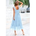 thumbnail image 3 of PRETTYGARDEN Women's Midi Tulle Dress Sleeveless Smocked Square Neck Ruffle Flowy Party Wedding Guest Sundress, 3 of 9