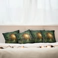 thumbnail image 3 of Ambesonne Green Throw Pillow Cover 4 Pack, Mystic Vivid Sun Beams, 20", Green and Brown, 3 of 6
