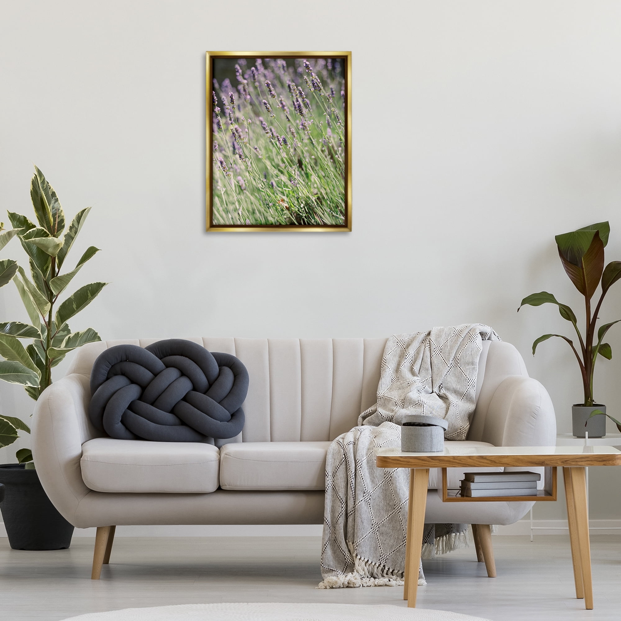 Stupell Industries Country Lilac Garden Botanical & Floral Photography Gold Floater Framed Art Print Wall Art, 25 x 31