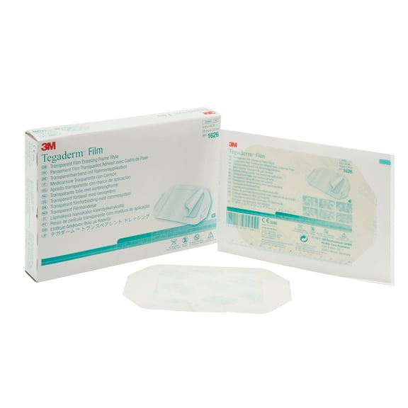 3M Tegaderm Film, Transparent Film Dressing Frame Style, Sterile, 4 in x 4 3/4 in, 50 Count, 1 Pack