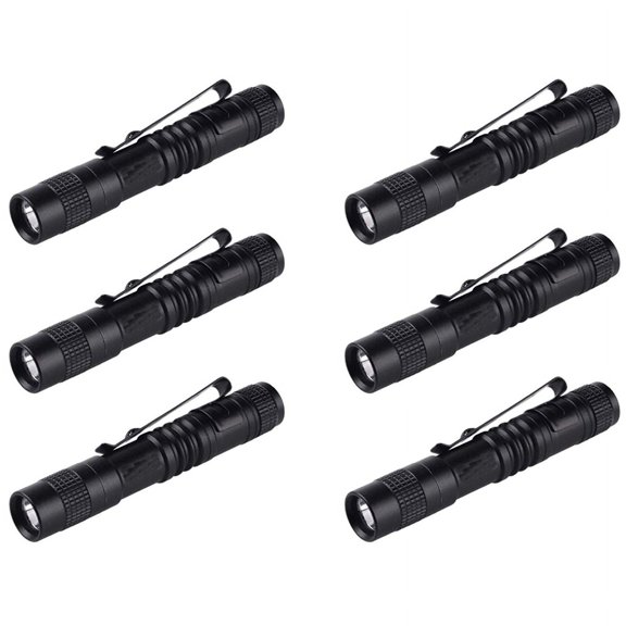 6X Flashlight Pen Torch Super Small Mini AAA XPE-R3 LED Lamp Belt Clip Light  with