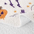 thumbnail image 5 of Erosebridal Happy Halloween Skeleton Twin Quilt Set, Cartoon Bat Twin Coverlet Set for Boys Girls, White Orange Purple, 2 Pieces 1 Bedspread and 1 Pillowcase, 5 of 7