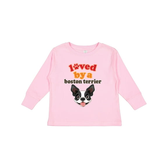 Inktastic Boston Terrier Dog Gift Girls Long Sleeve Toddler T-Shirt