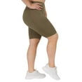 thumbnail image 2 of Women's My Kind of Look Peach Skin Biker Shorts, Olive, L/XL, 2 of 5