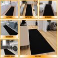 thumbnail image 3 of Ottomanson Hallway Runner Rug 2'7" x 12' Non Slip Solid Area Rugs Easy to Clean Laundry Rug Runner Durable & Pet Friendly Floor Carpet Runners for Hallways Entryway Living Room Kitchen, Black, 3 of 5