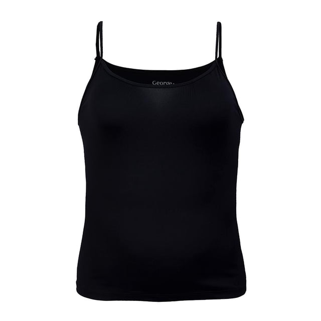 Top George para Mujer negro con tirantes delgados talla 38, básico y versátil para ropa de mujer, confeccionado en tela ligera que mantiene fresca y cómoda. Ideal para combinar con diferentes estilos y uso diario en clósets femeninos.