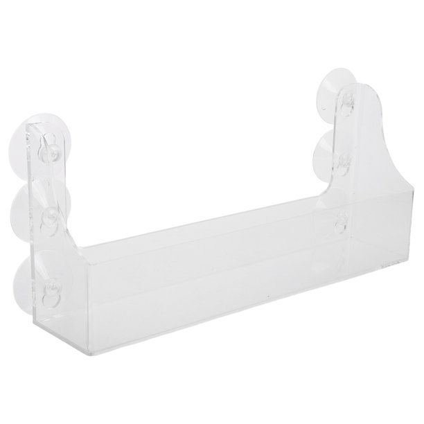 FELTECHELECTR Organizador de refrigerador con ventosa, estante de almacenamiento de acrílico transparente para refrigerador, ideal para frascos de especias, aceite de oliva y botellas de bebidas.