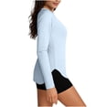 thumbnail image 3 of AUNVITO Women's UPF 50+ Sun Protection Top Round Neck Long Sleeve Raglan Sleeve Lightweight Athletic Casual for Hiking and Outdoor Activities, 3 of 6