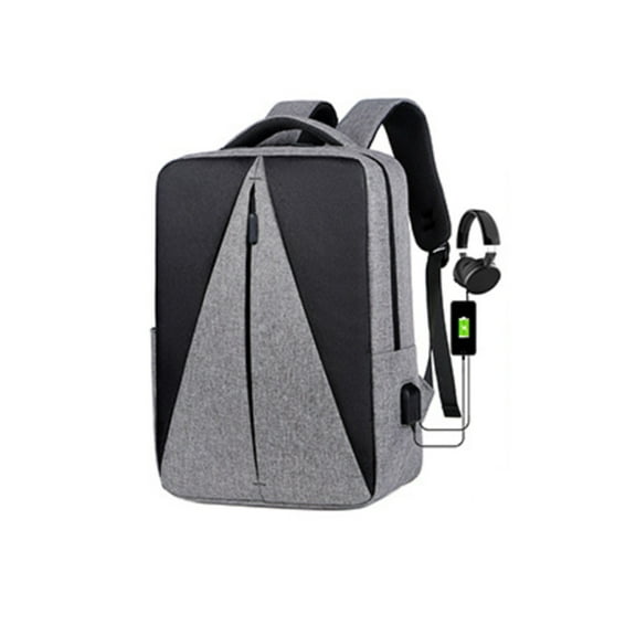 Travel Laptop Backpack for Men Women Laptop Backpack with USB Charging Port Water Resistant College School Computer Bag(Gray)