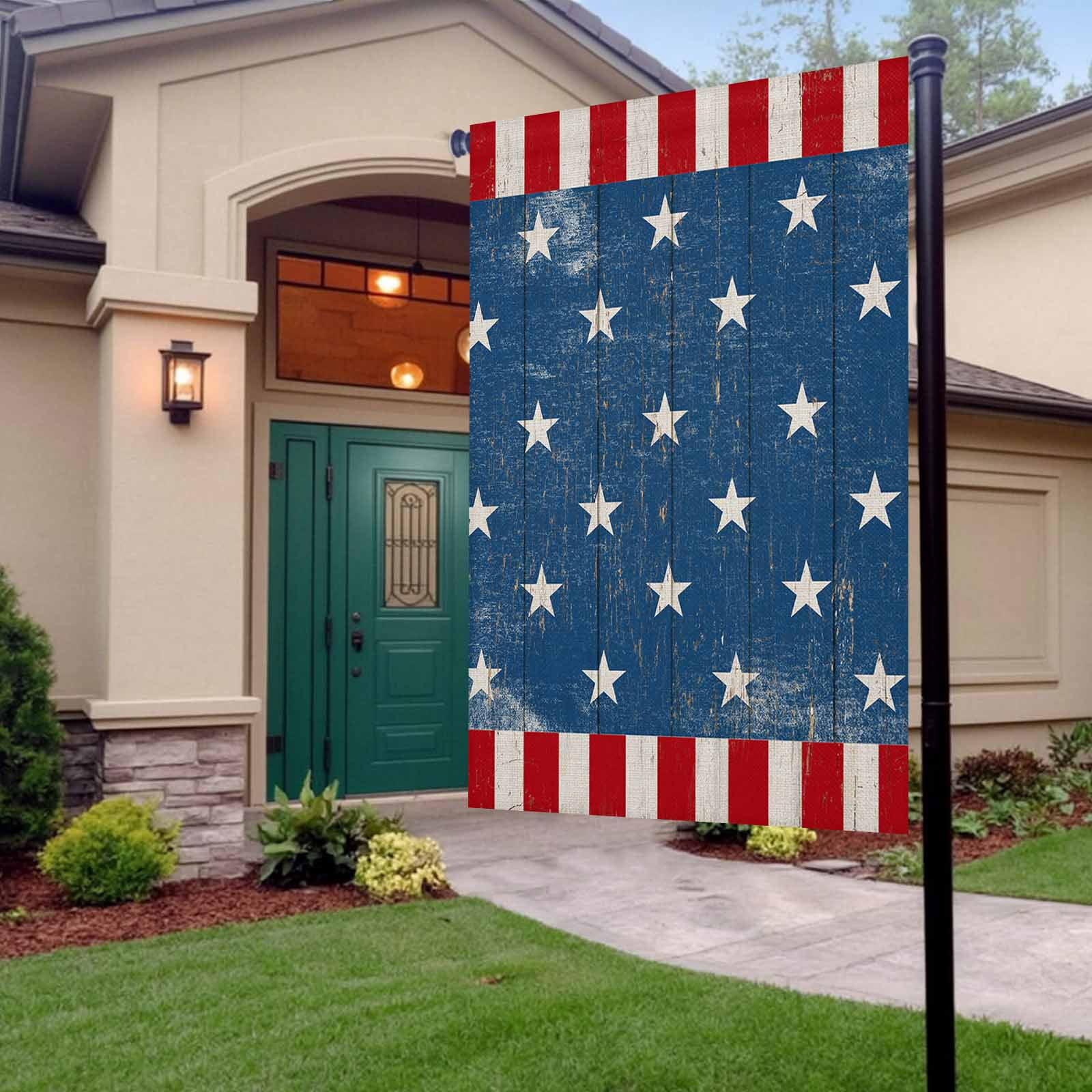 4th of July Garden Flags USA Flag Garden Flag Double Sided Welcome Flag Patriotic Stars Buffalo Independence Day Yard Flags for Outdoor Lawn Porch Memorial Day Seasonal Holiday Decor 28x40 Inch