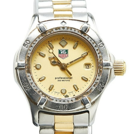 Pre-Owned TAG Heuer Professional 200 Watch WE1420-R Quartz Gold Dial Stainless Steel... (Fair)