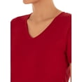 thumbnail image 7 of Time and Tru Women's Pima Cotton Blend V Neck Tee, 2-Pack, Sizes XS-XXXL, 7 of 7
