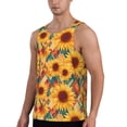 thumbnail image 2 of Gukieu Diamond Bohemian Sunflower Print Men's Quick Dry Fitness Vest, Round Neck Sleeveless Fitness Bodybuilding Top-X-Large, 2 of 7
