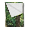 thumbnail image 2 of Woodland Soft Flannel Fleece Blanket, Waterfall Asia Thailand Jungle Tropic Plants Trees Tourist Attraction, Cozy Plush for Indoor and Outdoor Use, 60" x 80", Turquoise Green Brown, by Ambesonne, 2 of 5