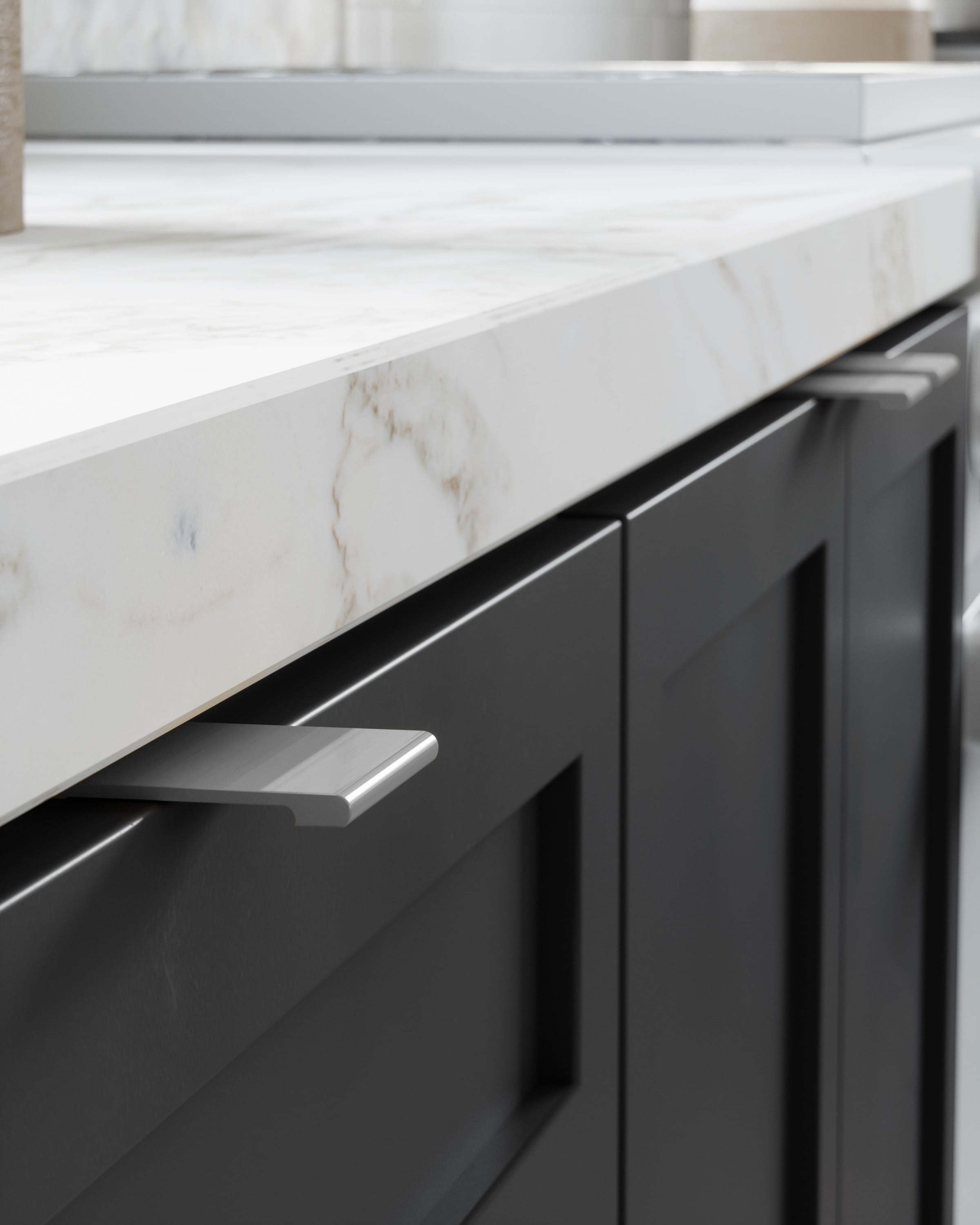 Peaha 10 Pack Kitchen Cabinet Handles Black Cabinet Hardware Cabinet Finger  Edge Pulls Pack Door Finger Pull 160mm/6 1/3in Center to Center