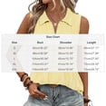 thumbnail image 3 of Besolor Womens Tank Tops Eyelet Half Zipper V Neck Lapel Collar Sleeveless Shirts Summer Loose Business Casual Top Blouses with Pockets, 3 of 7