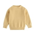 thumbnail image 1 of ITFABS Children's Sweater Infant's Low Collar Solid Color Pullover Striped Pit Bar Long Sleeve Top, 1 of 7