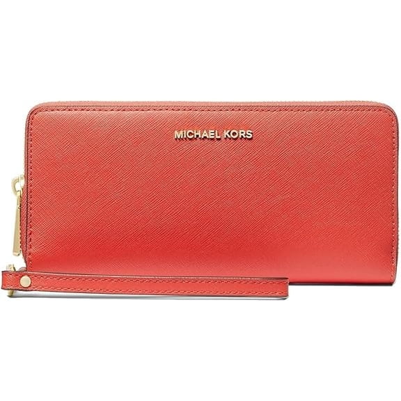 Michael Kors Jet Set Logo Travel Continental Wallet, Sea Coral