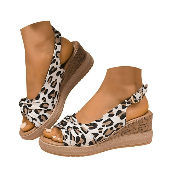 Dakaela Orthopedic Sandals for Women Wedges Heels Walking Slippers Platform Casual Dress Slip on Shoes