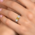 thumbnail image 4 of Gem Stone King 10K Two Tone Gold Yellow Citrine and White Moissanite Engagement Ring for Women | 1.45 Cttw | Round 5MM | Gemstone November Birthstone | Size 7, 4 of 7