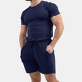 thumbnail image 3 of Ensemble d'Été 2 Pcs pour Hommes Chemises à Manches Courtes et Shorts de Plage, 3 of 8
