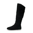 thumbnail image 2 of Aayomet Boots For Women，Women's Closed Round Toe Knot Slouch Flat Heel Mid-Calf Boot, 2 of 5
