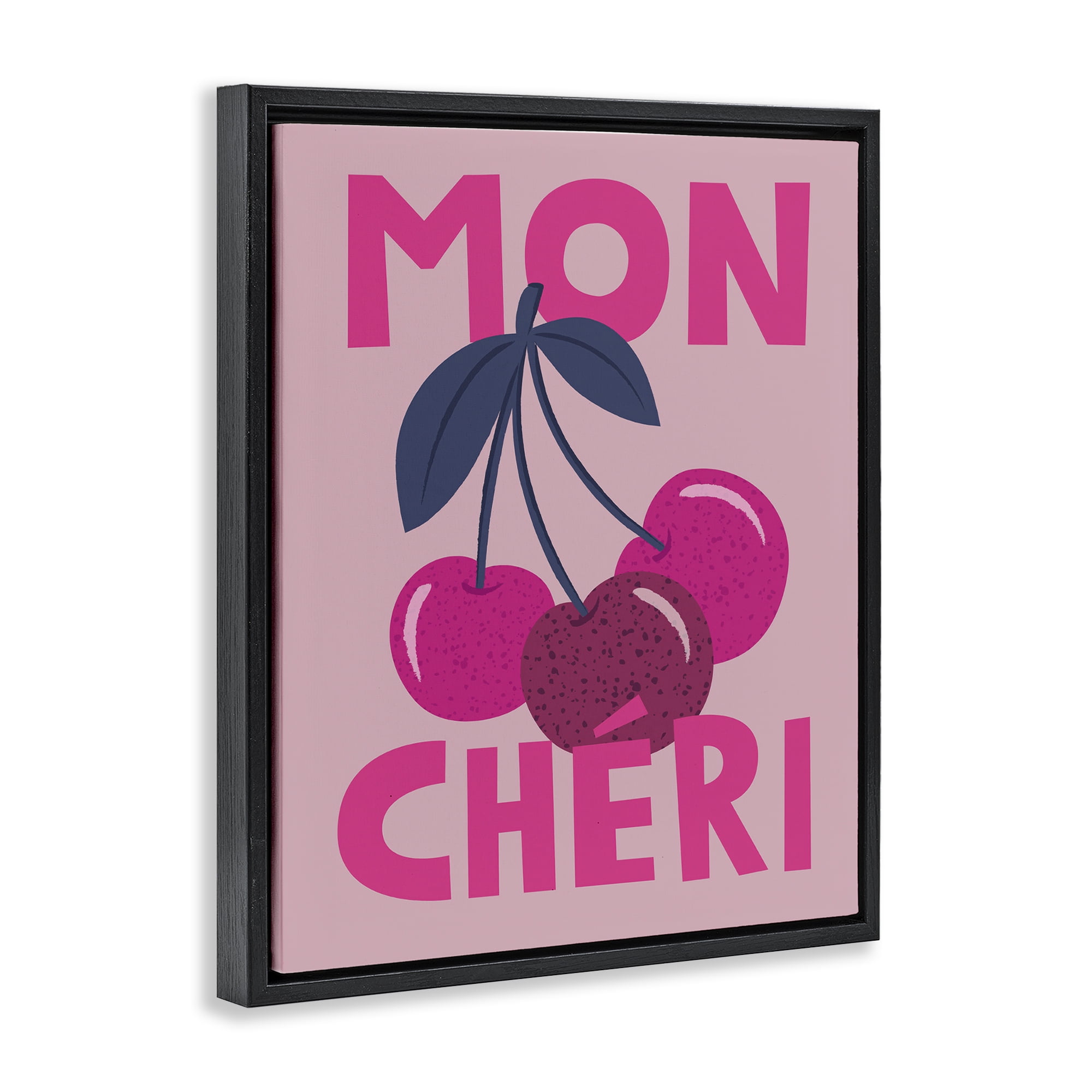 Stupell Industries Mon Cheri Fruits Food & Beverage Painting Black Floater Framed Canvas Art Print Wall Art, 25 x 31