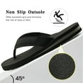 thumbnail image 5 of Ecetana Men's Flip Flops Comfort Yoga Mat Leather Beach Thong Sandals with Arch Support, 5 of 7