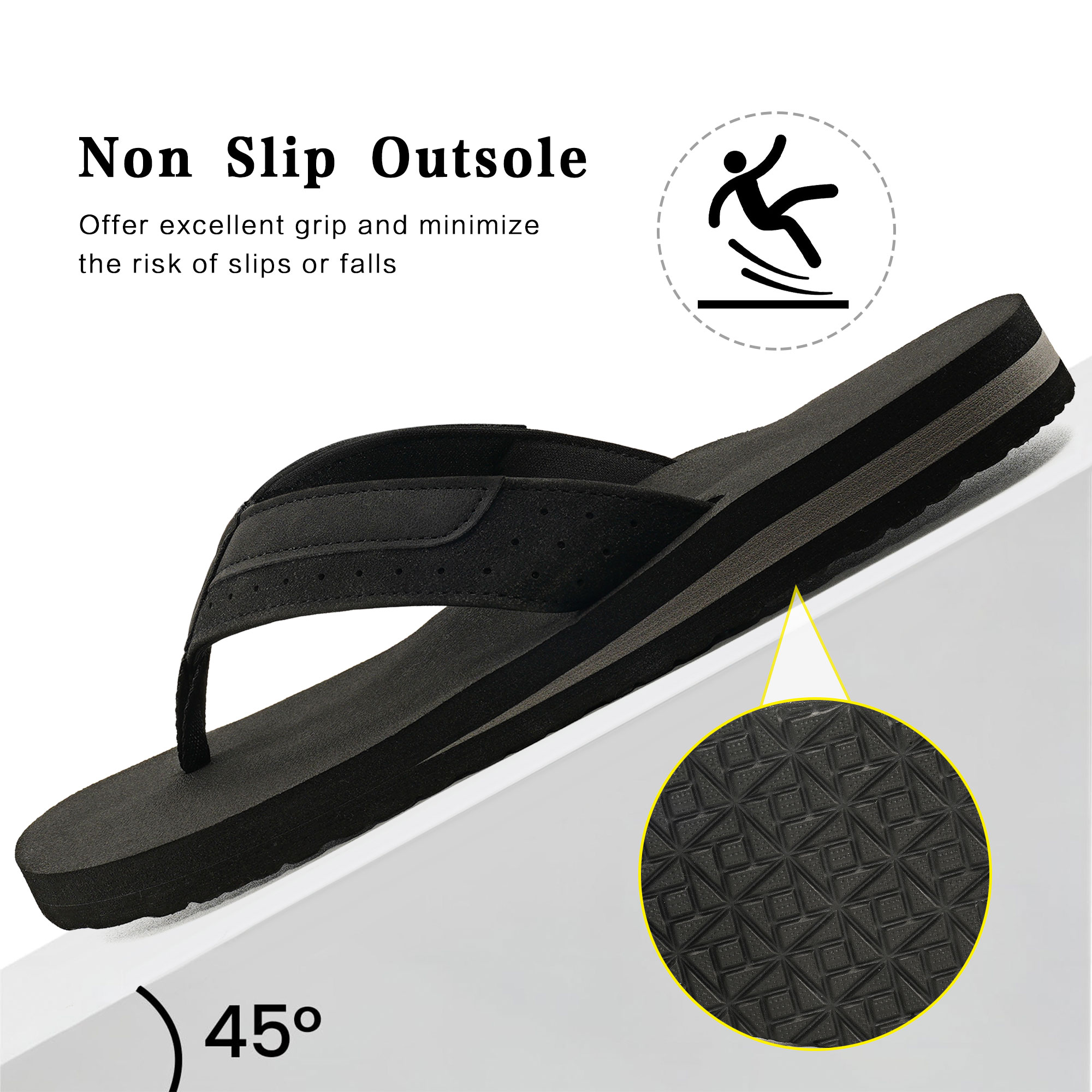 Ecetana Men's Leather Flip Flops with Arch Support photo 5