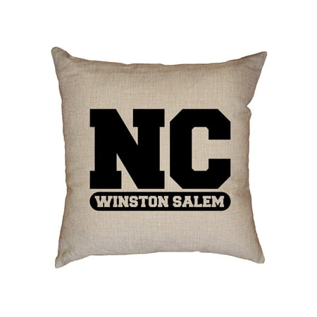 Winston Salem Va Phone Number Winston Salem, North Carolina NC Classic City State Sign Decorative Linen Throw Cushion Pillow Case with Insert ()
