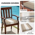 thumbnail image 3 of Outdoor Patio Cushion Covers 4 Pack Beige Ombre Patio Chair Cushion Covers with Ties and Zipper Khaki Ombre White Stripes Waterproof Outdoor Seat Cushion Covers for Patio Furniture 22"x20", 3 of 9