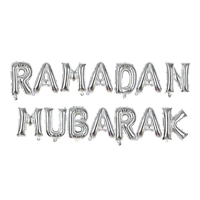 1 Juego de Globos de papel de aluminio con letras Eid Mubarak, decoraciones de Ramadán Kareem, Globos de helio de luna y estrella 2023, suministros para fiestas islámicas musulmanas, regalo Tan Jianjun unisex