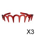 thumbnail image 1 of Runquan 3-4pack Shark Tooth Hairband Zig Wave Headbands Non Slip Red for Sports Gym 3 Pcs, 1 of 8