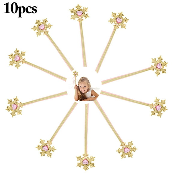 10PCS Princess Wand Cute Snowflake Magic Fairy Wand Costume Wand for Girls