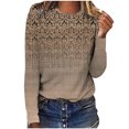 thumbnail image 2 of Pntutb - Camiseta holgada con estampado de moda para mujer, blusa de manga larga, cuello redondo, tops casuales Pntutb Pntutb-6824, 2 of 5