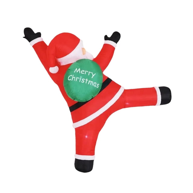 Papá inflable navideño, Papá trepador con bolsa de regalo, decoración navideña para patio, balcón, divertido accesorio de fotografía grande.