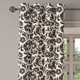 thumbnail image 2 of Ambesonne Vintage Grommet Curtain, Nostalgic Flora Pattern, 50" x 96", Dark Brown and White, 2 of 6