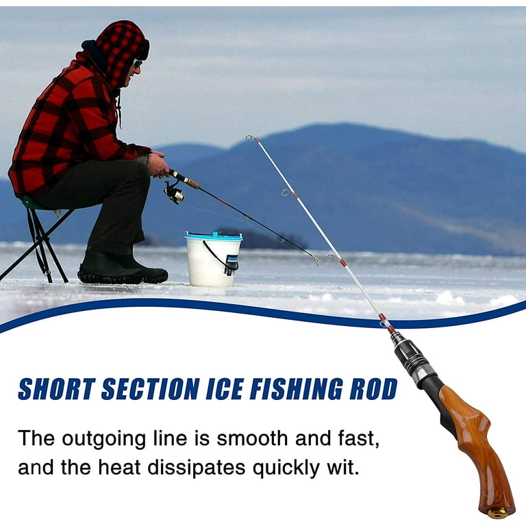 Ice Fishing Rod, 23" Ultralight Ice Spinning Rods Sensitive Ice Fishing Pole Winter Ice Fishing Gear for Walleye Perch Panfish Bluegill Ice Fishing Rod, 23" Ultralight Ice Spinning Rods Sensitive Ice Fishing Pole Winter Ice Fishing Gear for Walleye Perch Panfish Bluegill