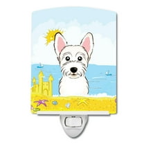 Caroline's Treasures BB2094CNL Westie Summer Beach Ceramic Night Light, 6x4x3", multicolor