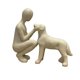 thumbnail image 3 of Figura decorativa de escritorio conmemorativa de hombre y perro, ideal para hoteles. Beige, 3 of 9